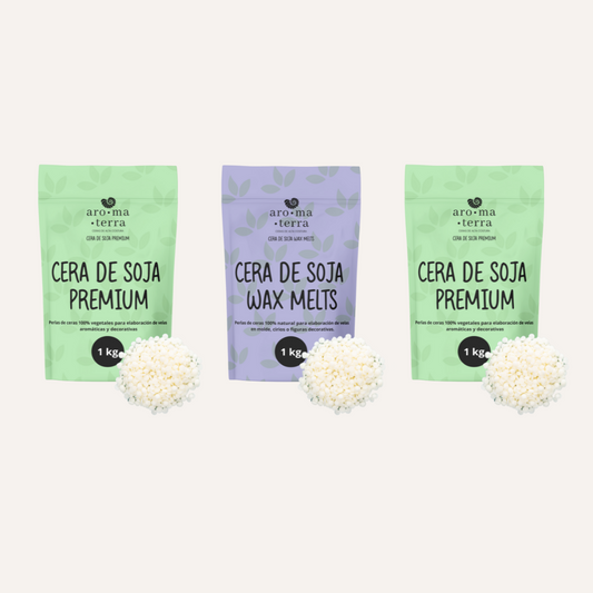 CERA DE SOJA PREMIUM Y WAX MELTS (PACK DE 3)