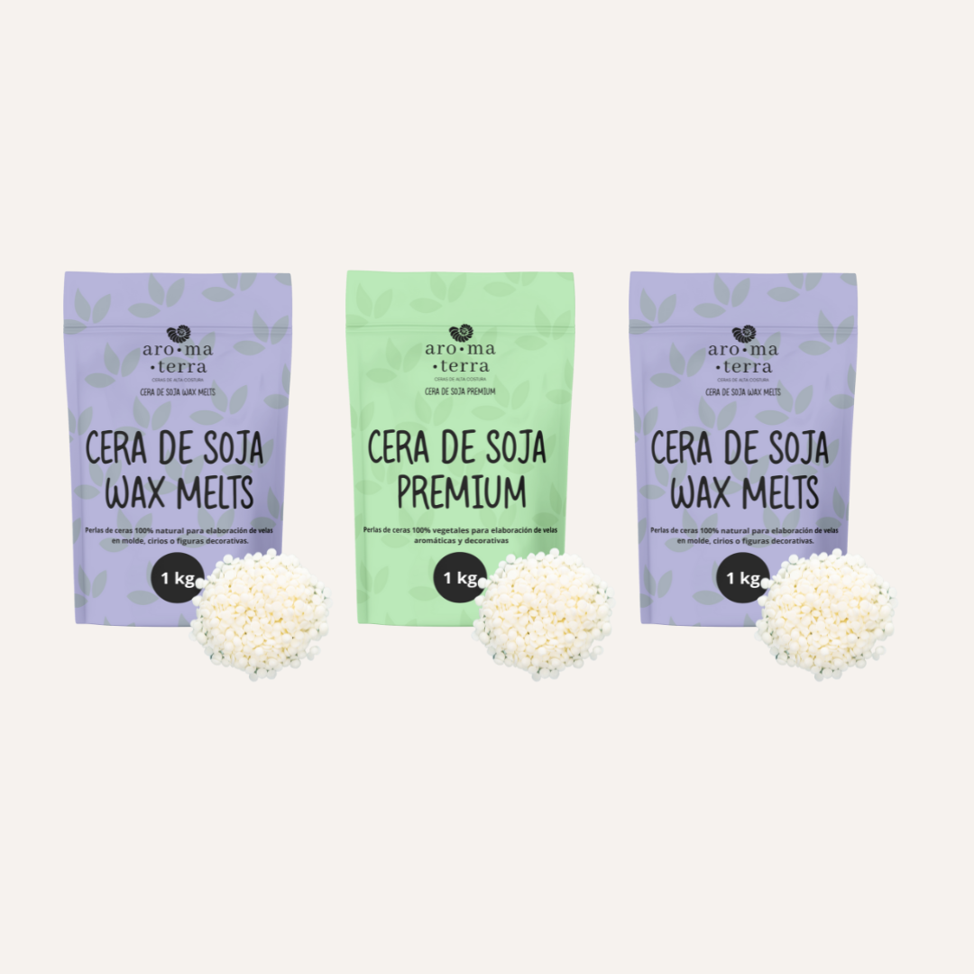 CERA DE SOJA PREMIUM Y WAX MELTS (PACK DE 3)