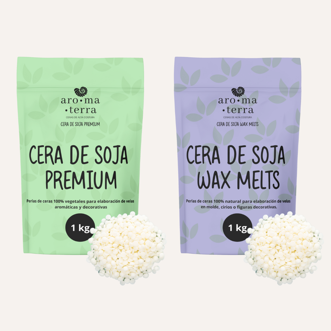 CERA DE SOJA PREMIUM Y WAX MELTS (PACK DE 2)