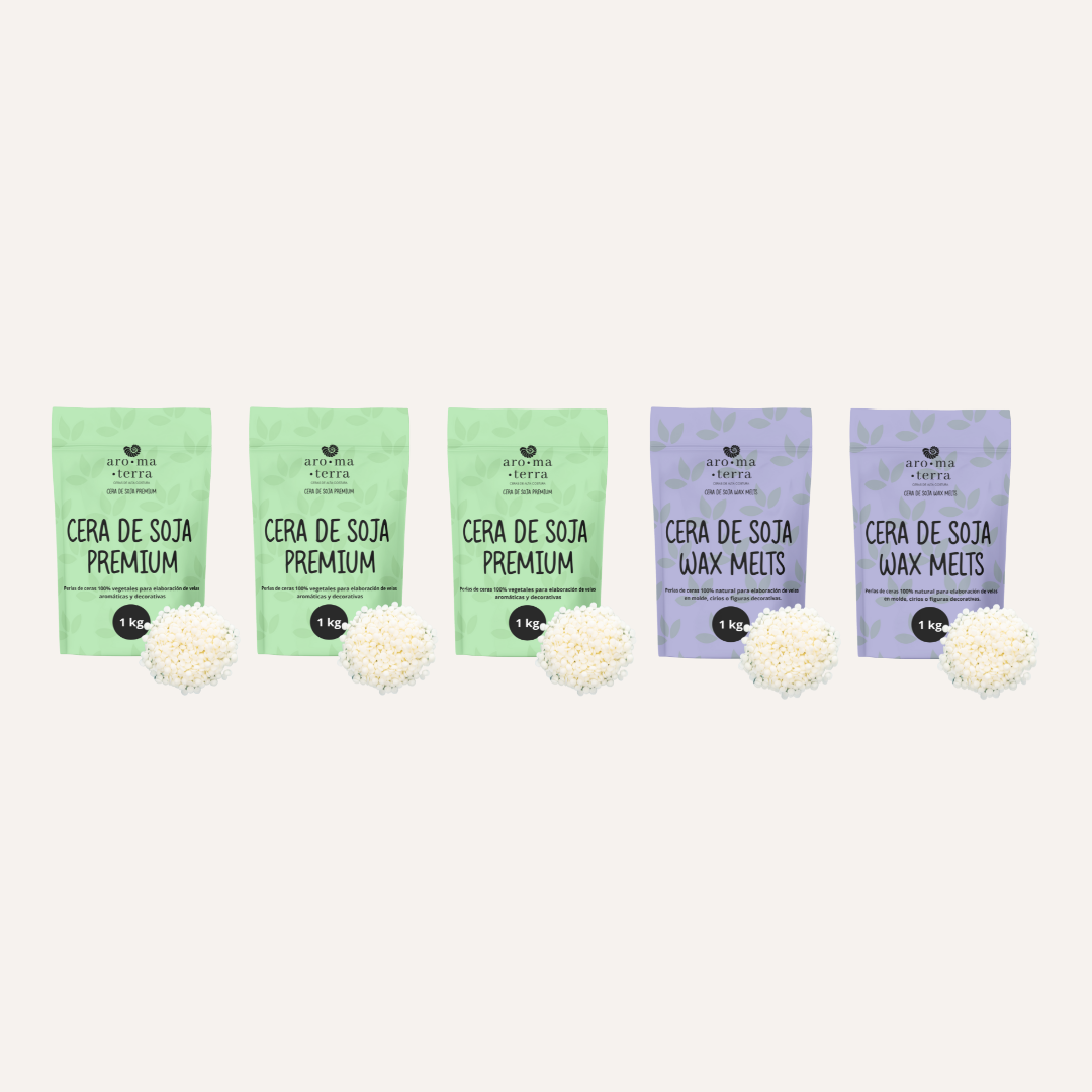 CERA DE SOJA PREMIUM Y CERA DE SOJA WAX MELTS (PACK DE 5)