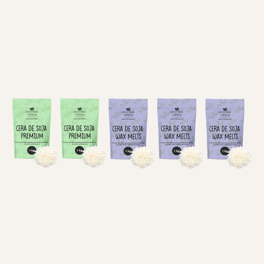 CERA DE SOJA PREMIUM Y CERA DE SOJA WAX MELTS (PACK DE 5)