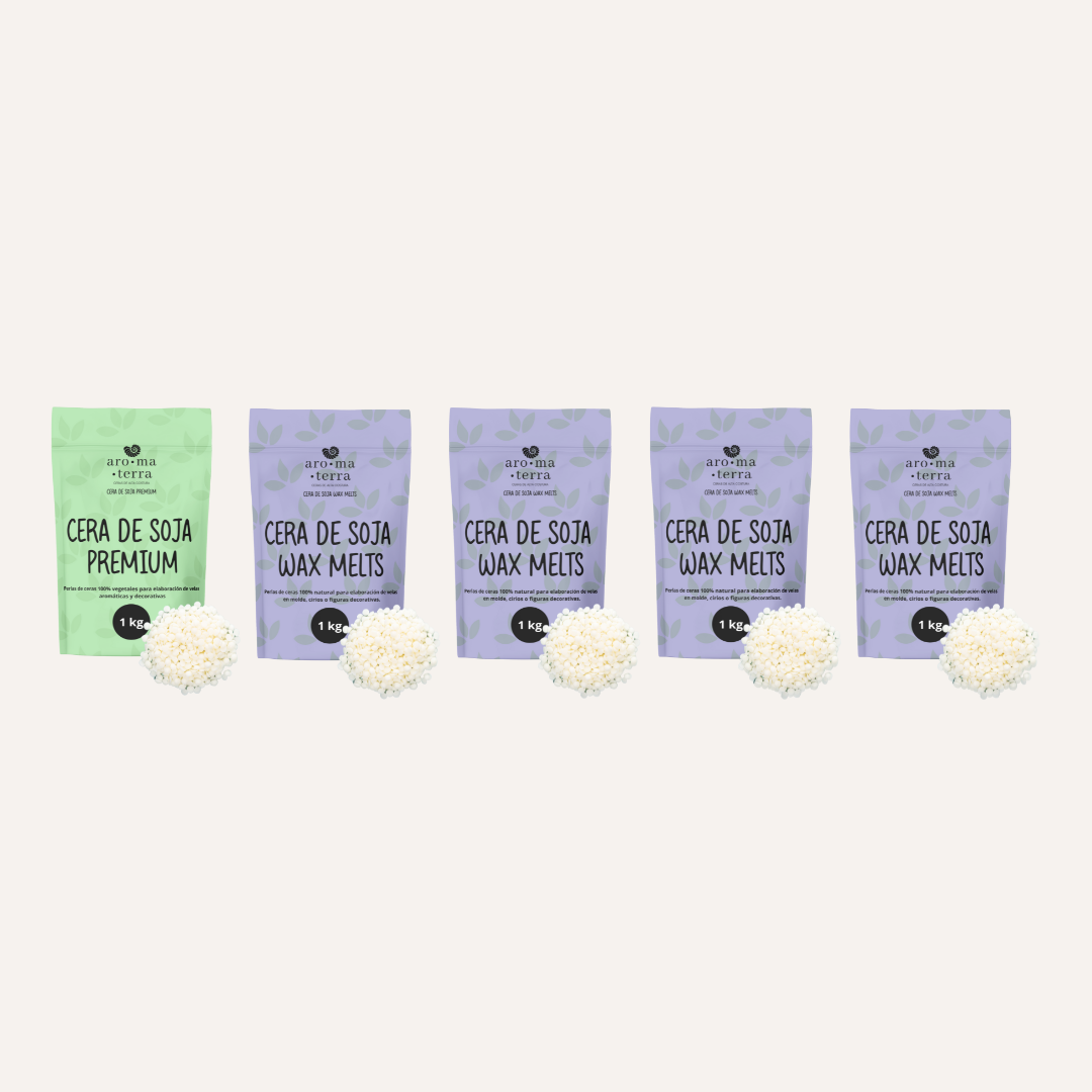 CERA DE SOJA PREMIUM Y CERA DE SOJA WAX MELTS (PACK DE 5)