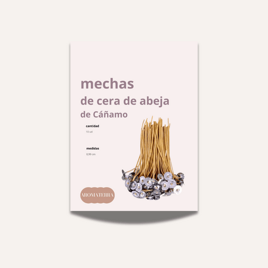 Mechas de Vela de Cera de Abeja de Cáñamo  8,99 cm (Pack 10 ud)